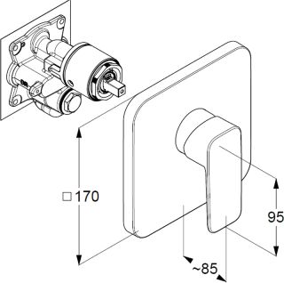 Встраиваемый смеситель для душа Kludi Pure&Style хром 406550575